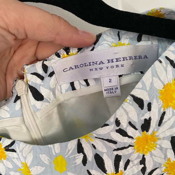 CAROLINA HERRERA Daisy Pigment Cloque Sheath Dress - Picture 3 of 5